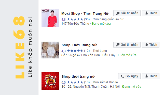 Tăng đánh giá 5 sao facebook